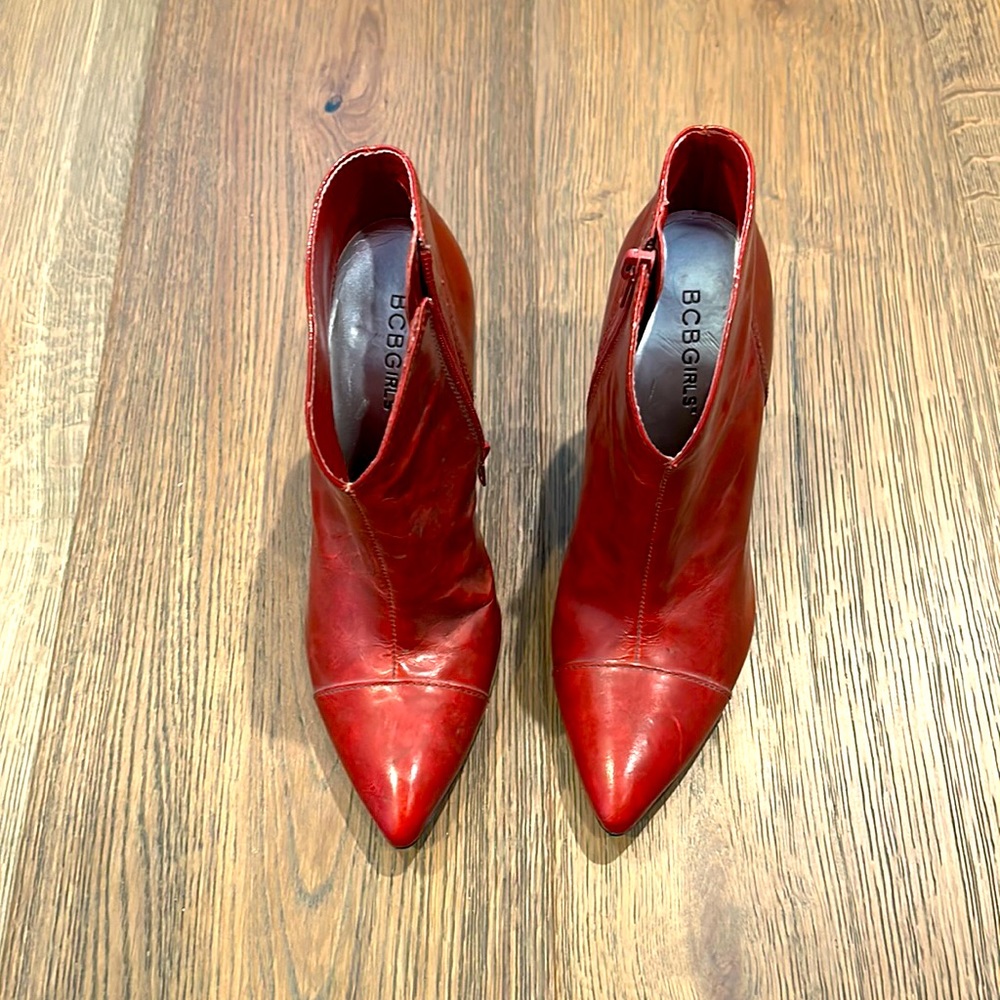 BCBGirls Red Half Bootie Heels